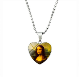 diy personalizado <span class=keywords><strong>Van</strong></span> <span class=keywords><strong>Gogh</strong></span> mona Lisa de aceite pintura estrella y Luna melocotón COLLAR COLGANTE - Product Image 6