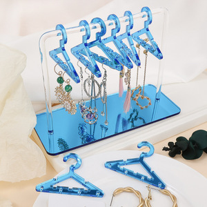 8 Pcs Hangers Shaped Jewelry Holder Personalized Earrings Display Racks Hanging <b>Clothes</b> Stand Storage Jewelry Organizer Holders - Product Image 1