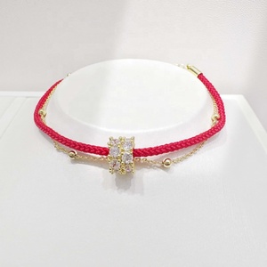 wholesale 925 silver simple unisex lucky <b>red</b> string <b>bracelet</b> gold plated friendship zircon multi layered <b>bracelets</b> for women - Product Image 1