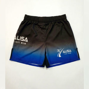 Pantalones Cortos de MMA para Hombre Alisa, Degradado Azul y Negro, 100% Poliéster, Secado Rápido, para Artes Marciales Mixtas, Corte Regular - Product Image 1