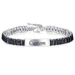 Bracelet en cristal avec incrustation de zircon 9 mm en acier inoxydable poli pour femme, à porter au quotidien - Product Image 2