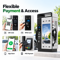 Borne de Recharge Rapide DC pour Véhicules Électriques avec Écran Publicitaire, Chargeurs Doubles CCS2 CCS1 GB/T CE CB OCPP 60 80 120 160 180kW, Chargeur Commercial