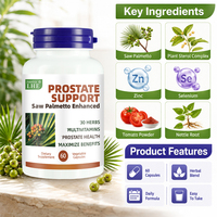 Complément de Palmier Nain Shecome à Forte Demande avec Vitamine E Antioxydante pour la Santé de la Prostate et des Cheveux des Hommes, 60 Capsules