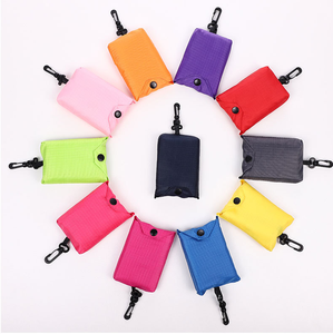 Bolsa de compras plegable ecológica reutilizable con estampado de letras y logotipo de fábrica de Vietnam, bolsa de asas de poliéster plegable portátil personalizada - Product Image 1