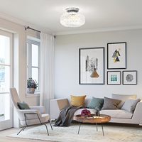 Plafonnier moderne en acier inoxydable TSINYE 220V IP44 3500K blanc chaud à intensité variable pour la décoration de la maison, de la chambre à coucher et du salon