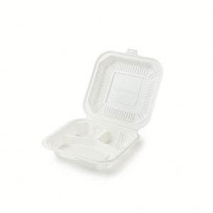 Wholesale Healthy Cornstarch Biodegradable Disposable White 20.3x20.3cm <b>Lunch</b> <b>Box</b> Packaging Food Container - Product Image 4