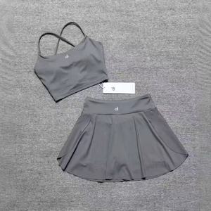 Conjunto Deportivo de Yoga para Mujer al por Mayor, Top y Shorts Sólidos de Verano, Spandex/Nylon, Secado Rápido, Transpirable, Elástico en Cuatro Direcciones, Ajuste Ceñido para Gimnasio - Product Image 4