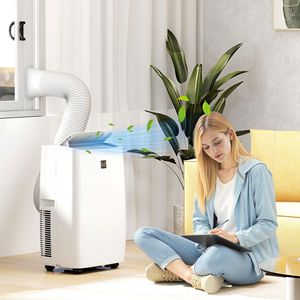 12000 BTU Portable Air Conditioner with Cool Dehumidifier Fan 24H <b>Timer</b> UK & EU <b>Plug</b> for Rooms & Cars Window Kit Included - Product Image 2