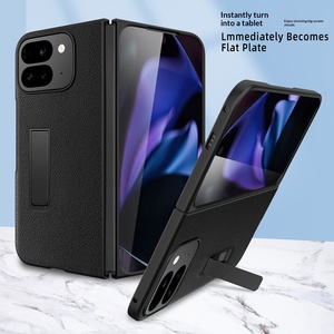 Funda a prueba de golpes con soporte para <span class=keywords><strong>Google</strong></span> Pixel 10 Pro Fold, cubierta de cuero delgada con soporte oculto, sin protección de bisagra - Product Image 2