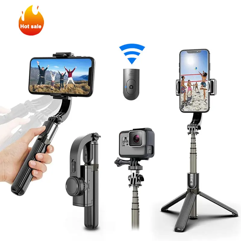 New L08 Phone Gimbal Stabilizer Bar Selfie Stick With Tripod For Smartphone Wireless Handheld Selfie Stick