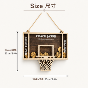 Cadeau personnalisé pour entraîneur de basket-ball, artisanat en bois gravé au laser, nom de l'équipe, numéro du joueur, design de panier de basket, <span class=keywords><strong>plaque</strong></span> en bois - Product Image 2