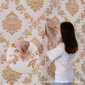 Autocollants muraux stéréoscopiques 3D, papier peint rectangulaire auto-adhésif en PVC à motif floral, décoration de la maison, amovible et réutilisable - Product Image 1