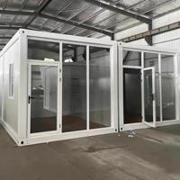 Maison mobile de luxe de 20 pieds à double paroi vitrée, respirante, préfabriquée, type conteneur, pour habitation compacte, ferme, bureau, bâtiment commercial