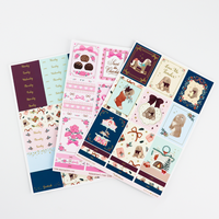 Feuille d'autocollants esthétiques personnalisés pour l'emballage de scrapbooking de journalisation avec de jolis motifs de style japonais et coréen