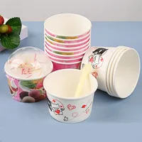 पर्यावरण के अनुकूल उच्च गुणवत्ता Biodegradable आइस क्रीम कप लीक सबूत क्राफ्ट डिस्पोजेबल कागज आइस क्रीम कंटेनर