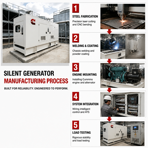Générateur de puissance diesel triphasé AC fiable 24/7 Cummins Weichai Yuchai Perkins 150kva 160kva 200kva 250kva 300kva - Product Image 2