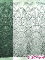 Tissu en dentelle de tulle de luxe fait main avec perles et sequins, broderie de haute qualité, pour robe de mariée vintage