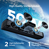 Sound Bar 50W Soundbar untuk Smart TV Speaker BT 5.3 dengan Koneksi ARC/OPT/AUX Surround untuk Audio Home Theater
