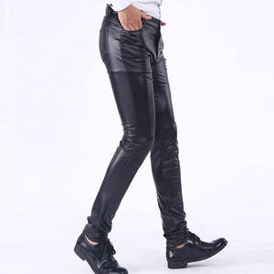 Pantalones de Cuero para Hombre al por Mayor, de Alta Calidad, Ligeros, de Cintura Alta, Estilo Casual, Color Sólido, Servicio OEM - Product Image 2