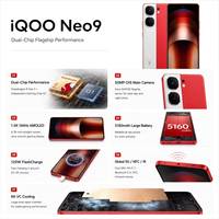Téléphone mobile iQOO Neo9 5G, puce de jeu Snapdragon 8 Gen2, écran AMOLED 144Hz 1.5K, charge rapide 120W, appareil photo OIS, débloqué pour le marché mondial