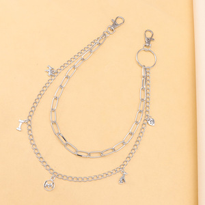 Chaîne de pantalon double couche en métal avec pendentif animal, en alliage de zinc, style Hip Hop, unisexe, pour usage quotidien - Product Image 4