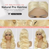 Sans colle 613 HD dentelle frontale perruque 200% densité 13x6 Blonde vague de corps dentelle avant perruques perruques de cheveux humains pour les femmes prix de gros