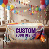 Nappe publicitaire personnalisée en polyester Oxford imprimée numériquement avec des images vives pour banquets