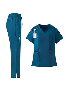 Conjuntos de exfoliación de moda para médicos, transpirables, suaves, antiarrugas, de 2 vías, de poliéster elástico/tela tejida de algodón, Unisex, para uso hospitalario - Product Image 2