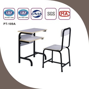 Ensemble de bureau et chaise d'école à hauteur fixe moderne pour étudiants, construction en métal et contreplaqué, usage commercial, Aoyasi PT-109A PT-109A Scho - Product Image 5