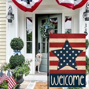 RABUSOFA 12x18 Inch Double Face Patriotique Jardin Drapeau Étoiles Rayures Bienvenue pour Memorial Day Independence Day Décorations Drapeaux - Product Image 4