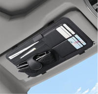 Boîte de rangement populaire pour pare-soleil de voiture en cuir PU, support de rangement multi-poches pour cartes, stylos, lunettes, documents, etc.