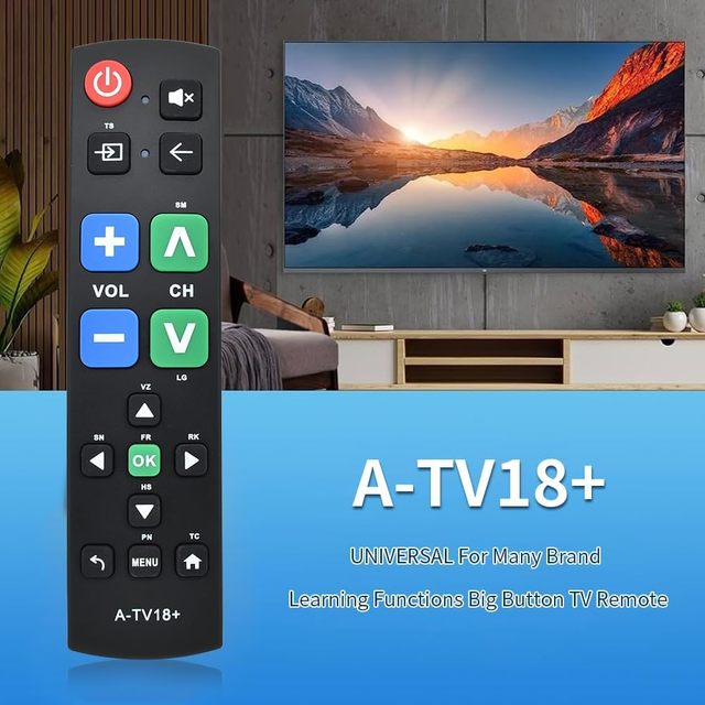 Big Button Universal Remote for All TV Remote A-TV18+