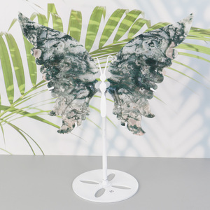 CHUSE - Alas de Mariposa de Cristal Natural, Alas de Cuarzo Rosa con Base de Metal para Decoración del Hogar - Product Image 4