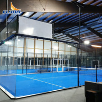 Permukaan Lapangan Padel Profesional Berkinerja Tinggi dari Baja Anti Karat Merek FLYON 20m*10m Desain Panoramic Indoor/Outdoor Tahan Air
