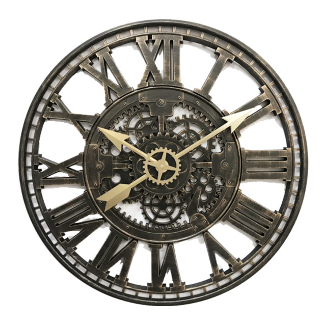 24Inch Modern Industrial Style Circular Wall Clock, Plastic Wall Clock, Home Decoration Wall Clock