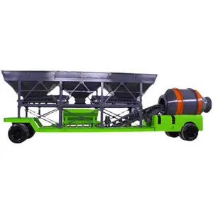 Usina de concreto compacta totalmente automática para concreto, mini-planta de mistura de concreto, 25m3/h, totalmente móvel, para cimento