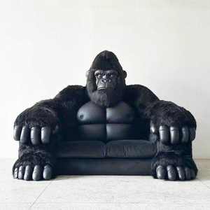 <span class=keywords><strong>Canapé</strong></span> moderne VOXHOME en forme d'animal, <span class=keywords><strong>canapé</strong></span> monstre King Kong Gorille pour salon, possibilité de personnalisation en cuir véritable, <span class=keywords><strong>canapé</strong></span> 2 places - Product Image 3