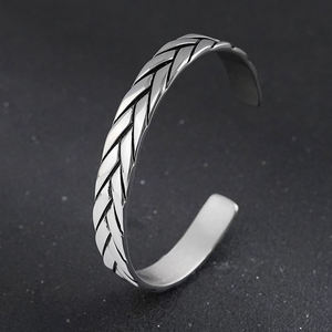 Weave <b>Bangle</b> Bracelets for Men Viking 316L Stainless Steel Wheat <b>Charms</b> Jewelry Trendy Gifts - Product Image 1