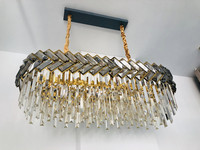 Long À Manger Lumière En Cristal Moderne Cuisine Led Plafonniers Lustres