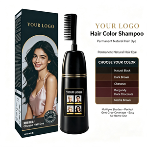 Crème colorante permanente pour cheveux à l'essence naturelle couvrante grise avec peigne applicateur facile, service OEM, qualité professionnelle - Product Image 1