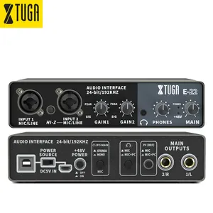 Miễn Phí Vận Chuyển Đến Chúng Tôi Xtuga E-22 Trung Quốc Sản Xuất Mới Phát Hành Studio Ghi Âm Thẻ Âm Thanh Cho Phòng Thu Âm Nhạc