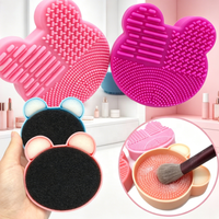 Boîte de nettoyage pour pinceaux à maquillage, pratique et portable pour les femmes.