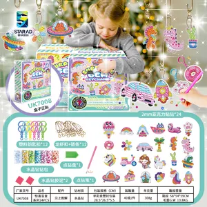 JiangXing Kit de adesivos para crianças e adultos, desenho de diamantes e desenhos animados, artesanato em mosaico 5D DIY, kit de adesivos para desenho de diamantes