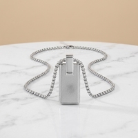 Collier de bijouterie tendance Tizti avec chaîne en acier inoxydable sablé, pendentifs personnalisés en gros pour hommes