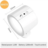 Lampe murale LED sans fil, éclairage de lecture haut/bas, veilleuse avec batterie