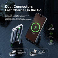 XTAURI 10000mAh 22.5W Chargeur sans fil magnétique Type-C, support de charge magnétique portable pour iPhone