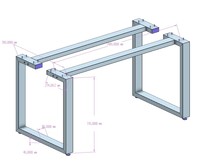 Pieds de table en métal, supports de meubles, base de table en fer avec pieds de nivellement pour bureau et armoire