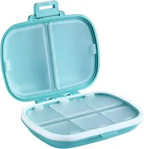 Travel Pill Organizer, 8 Compartments Portable Pill Case, Small Pill Container for Pocket Purse Medicine Organizer