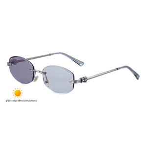 Gafas de Sol Fotocromáticas Ovaladas sin Montura para Mujer Lafont, UV400, Patillas Metálicas, Diseño de Leopardo, Protección Solar - Product Image 1