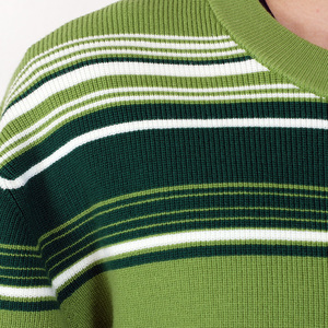 Fabricantes de ropa personalizada Hombres Suéter Rayas Manga larga Cuello redondo Top de punto Casual Hombres Suéter de punto - Product Image 5